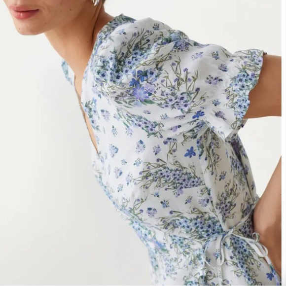 & Other Stories Floral Linen Wrap Dress - 6 - Picture 4 of 4